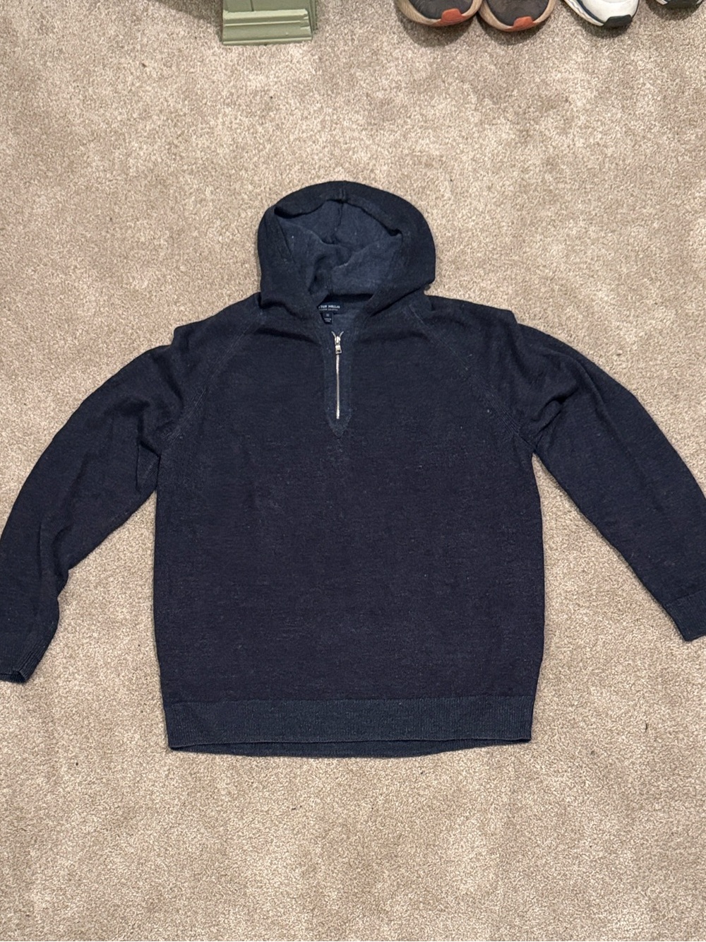 NWT Peter Millar 100% Linen / Merino Wool Half-Zip Hooded Sweeter Pullover